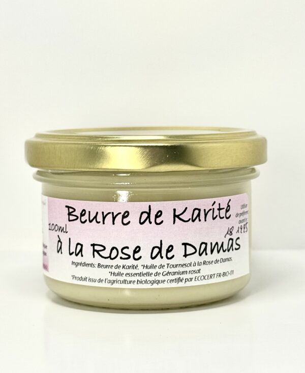 Beurre de karité rose de damas - 100 gr